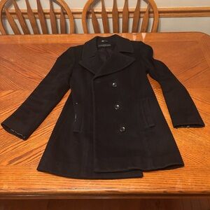 Anne Klein Women's Elegant Black Peacoat
